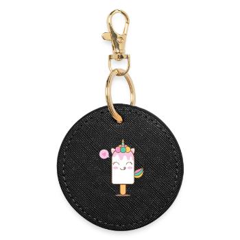Unicorn Enchanted Popsicle - Round Keyring - black - Front