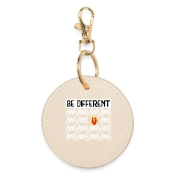Video Games Controller Gamer Zocker - Round Keyring - oyster - Front
