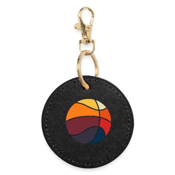 Colorful Abstract Energy Design - Round Keyring - black - Front