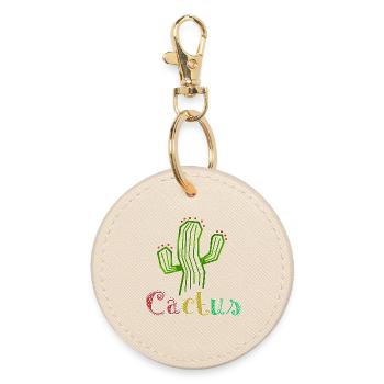 Cactus Colorful - Round Keyring - oyster - Front
