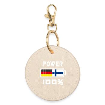 Germany and Finland Power 100% - Round Keyring - oyster - Front