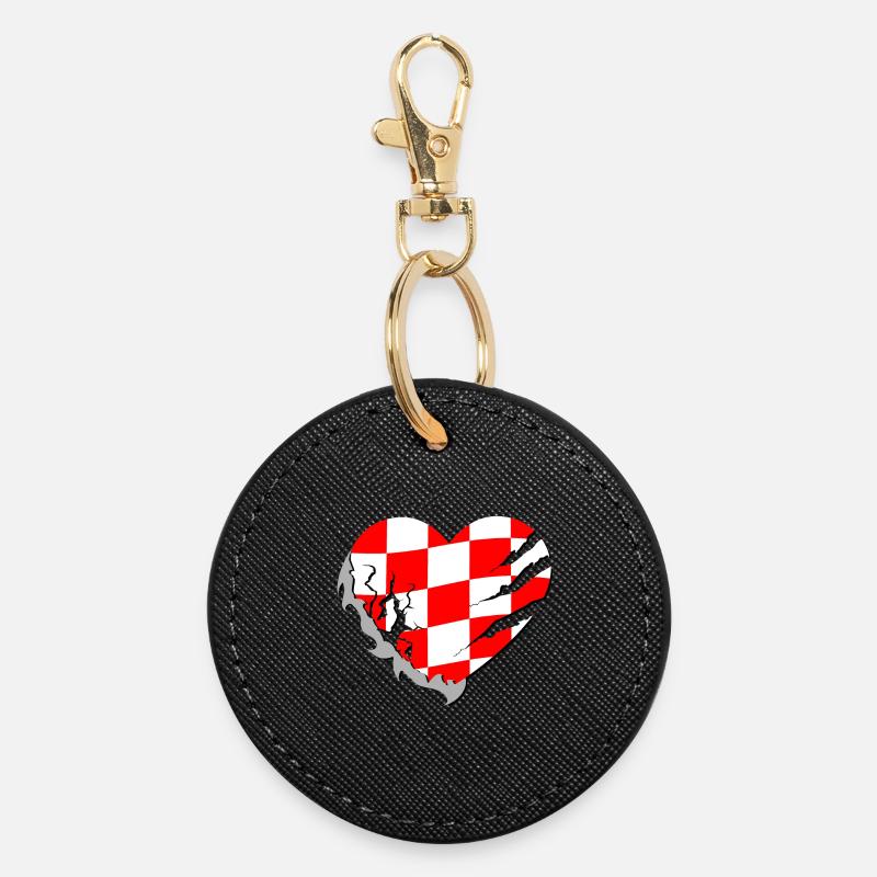 Kroatien - Kroatien - Runder Schlüsselanhänger - Schwarz