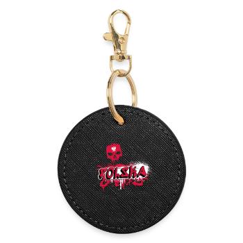 Motif crâne de graffiti polonais - Porte-clés rond - noir - Devant