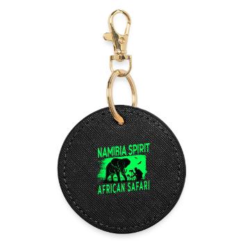 Namibia Africa Safari Design - Round Keyring - black - Front