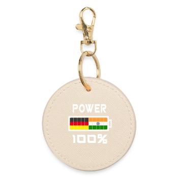 Germany and India Power 100% - Round Keyring - oyster - Front