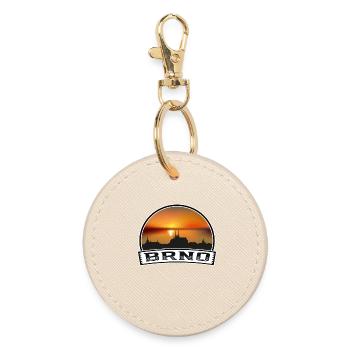 Brno Czechia Skyline Vintage Sunset Travel Souveni - Porte-clés rond - huître - Devant