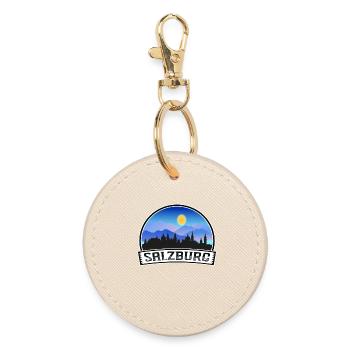 Salzbourg Autriche Skyline Vintage Sunset Travel Sou - Porte-clés rond - huître - Devant