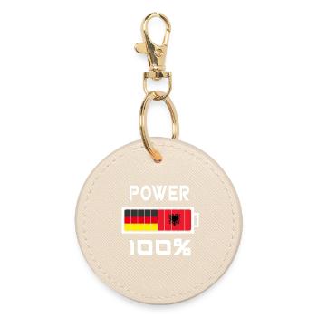 Germany and Albania Power 100% - Round Keyring - oyster - Front