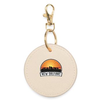 New Orleans Louisiana USA Skyline Vintage Sonnenuntergang T - Runder Schlüsselanhänger - Auster - Vorne