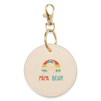Papa Ours Fête des pères Cadeau Ours rétro - Porte-clés rond - huître - Devant