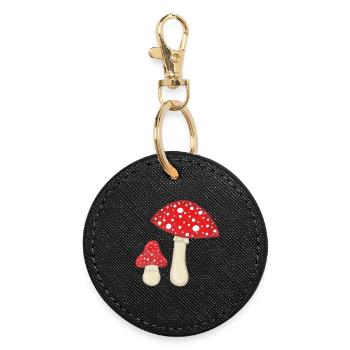 Fly agarics - Round Keyring - black - Front