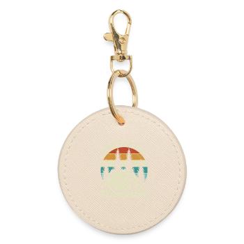Stay Wild Tent Child Camping Outdoor - Round Keyring - oyster - Front