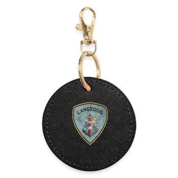 Langeoog Coat of Arms Lighthouse Design - Round Keyring - black - Front