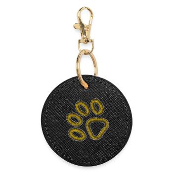 patte de tigre dorée - Porte-clés rond - noir - Devant