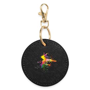 Pole Dance Fitness Couleur Splash Pole Dance - Porte-clés rond - noir - Devant