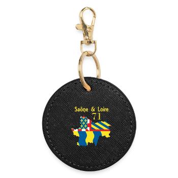 Saône et Loire - Porte-clés rond - noir - Devant
