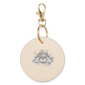 Heart Peace Movement Love Peace Freedom - Round Keyring - oyster - Front