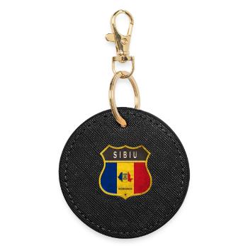 Armoiries de Sibiu Roumanie - Porte-clés rond - noir - Devant