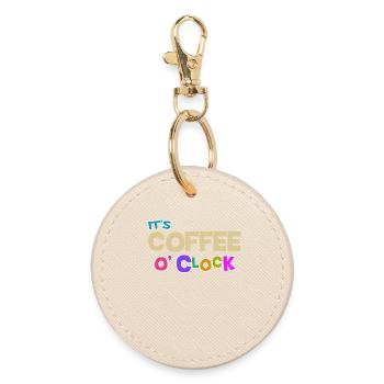 Cool Coffee Caffeine Statement Coffee Lovers - Round Keyring - oyster - Front