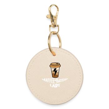 Kaffee Trinken Statement Koffein Kaffeeliebhaber - Runder Schlüsselanhänger - Auster - Vorne