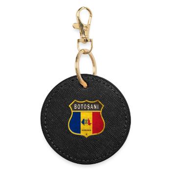 Armoiries de Botoşani Roumanie - Porte-clés rond - noir - Devant