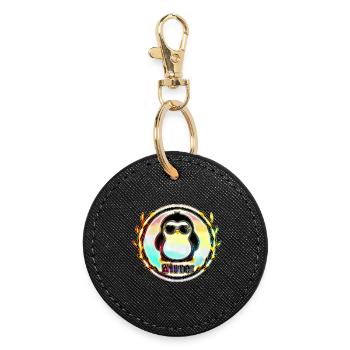 The penguin as a winner - Round Keyring - black - Front