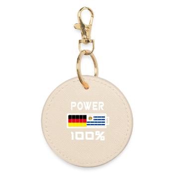 Deutschland und Uruguay Power 100% - Runder Schlüsselanhänger - Auster - Vorne