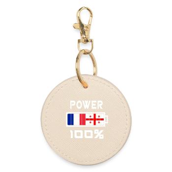 Georgia and France feed 100% - Round Keyring - oyster - Front