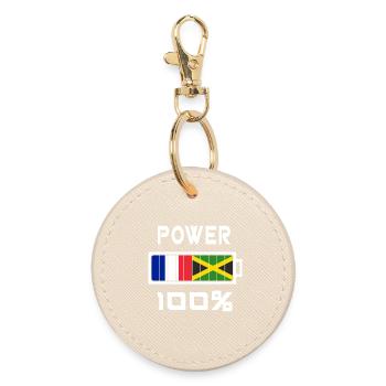 La Jamaïque et la France sont au pouvoir - Porte-clés rond - huître - Devant