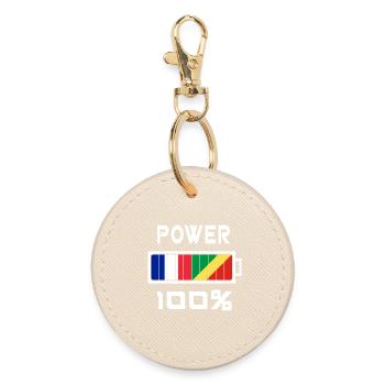 France and Congo feed 100% - Round Keyring - oyster - Front