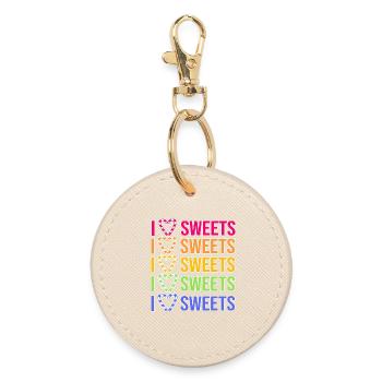 J’adore les bonbons déclaration dessert délicieux - Porte-clés rond - huître - Devant