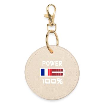 Lettland und Frankreich machen 100% - Runder Schlüsselanhänger - Auster - Vorne