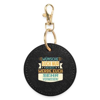 Abschiedsgeschenke TEAM FAMILIE - EUCH VERMISSEN - Runder Schlüsselanhänger - Schwarz - Vorne