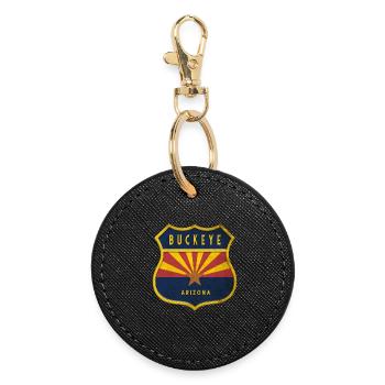 Motif écusson Buckeye Arizona Flags - Porte-clés rond - noir - Devant