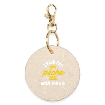 I can not I have fishing with my dad - Round Keyring - oyster - Front