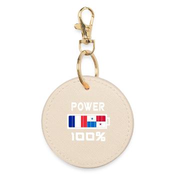 Panama and France Power 100% - Round Keyring - oyster - Front
