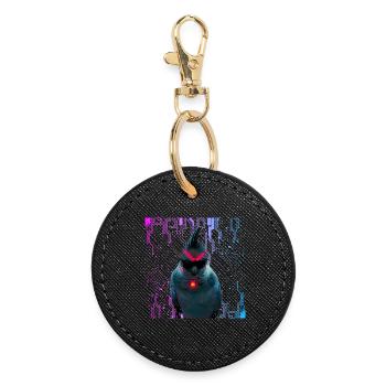 Cyber Cockatiel Neon Bloom - Porte-clés rond - noir - Devant