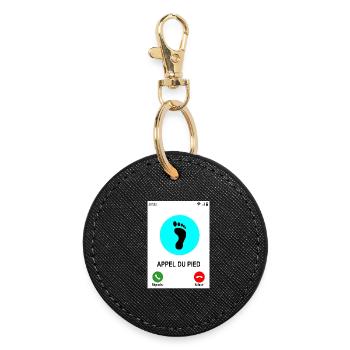 Appel du pied - Porte-clés rond - noir - Devant