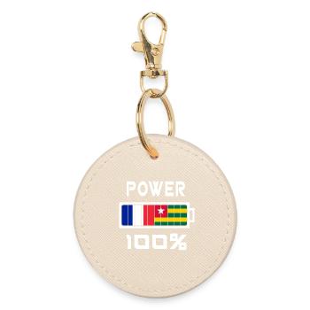 Togo and France Power 100% - Round Keyring - oyster - Front