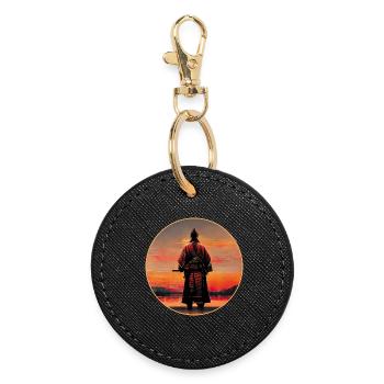 Guerrier Samouraï - Porte-clés rond - noir - Devant