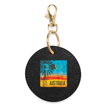 Moulin à vent Australie Vintage Design - Porte-clés rond - noir - Devant