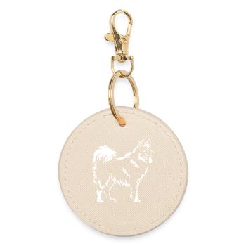 Samoyed "Black Edition" - Round Keyring - oyster - Front