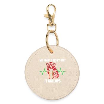Étalons Chevaux Déclaration galop Chevaux islandais - Porte-clés rond - huître - Devant
