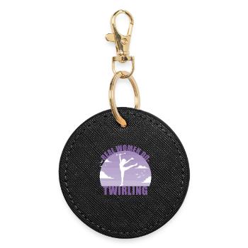Real women do Twirling - Baton Sportswoman Gift - Round Keyring - black - Front