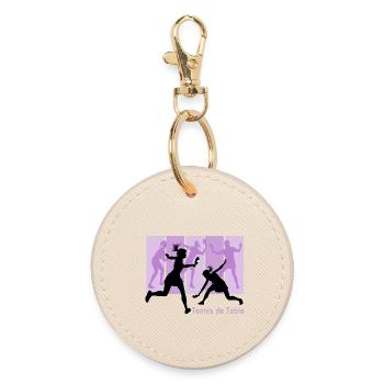 Tennis de table féminin - Porte-clés rond - huître - Devant