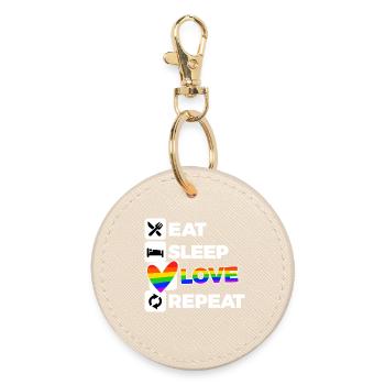 Heart Love Equality LGBT Transgenre - Porte-clés rond - huître - Devant