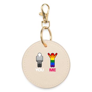 Relation bisexuelle LGBT Mariage homosexuel - Porte-clés rond - huître - Devant