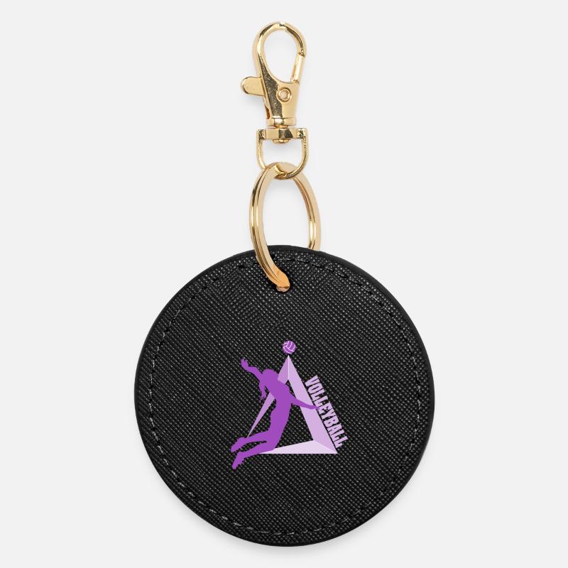 Volleyball - Porte-clés rond - noir