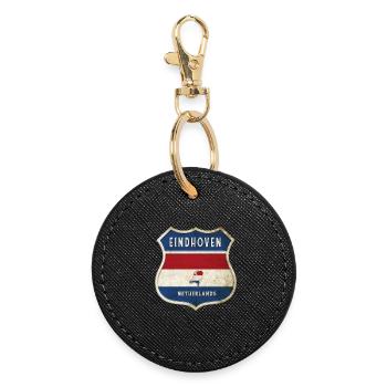 Design du blason d'Eindhoven, Pays-Bas - Porte-clés rond - noir - Devant