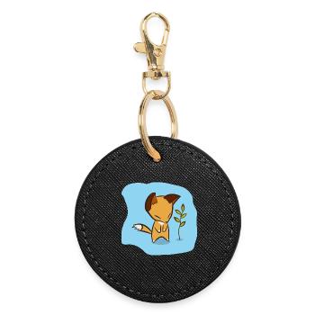 Fox - Round Keyring - black - Front